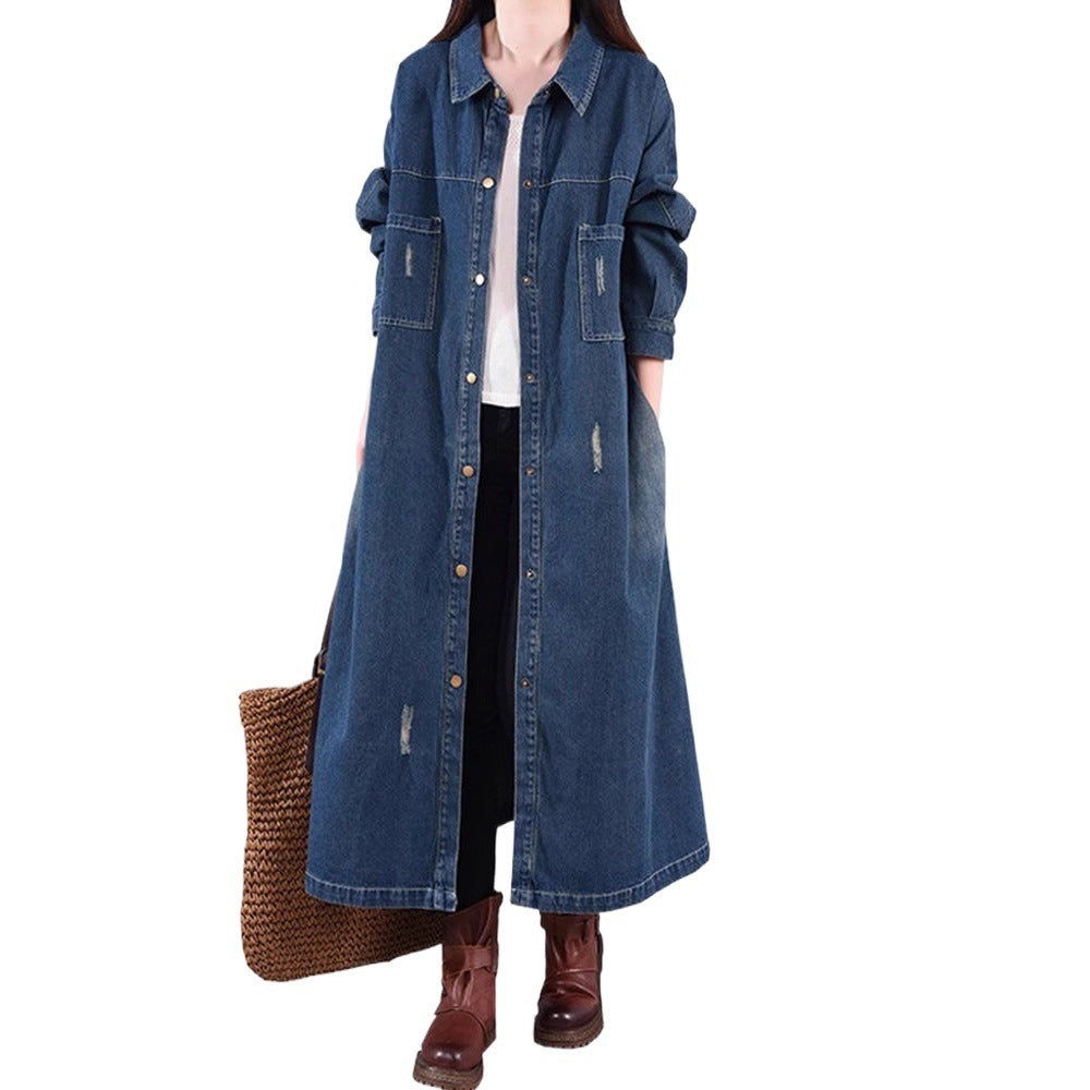 Soulmate Loose Denim Trench Coat - Retro Distressed Jacket for Lovers & Friends | same ANTHEM