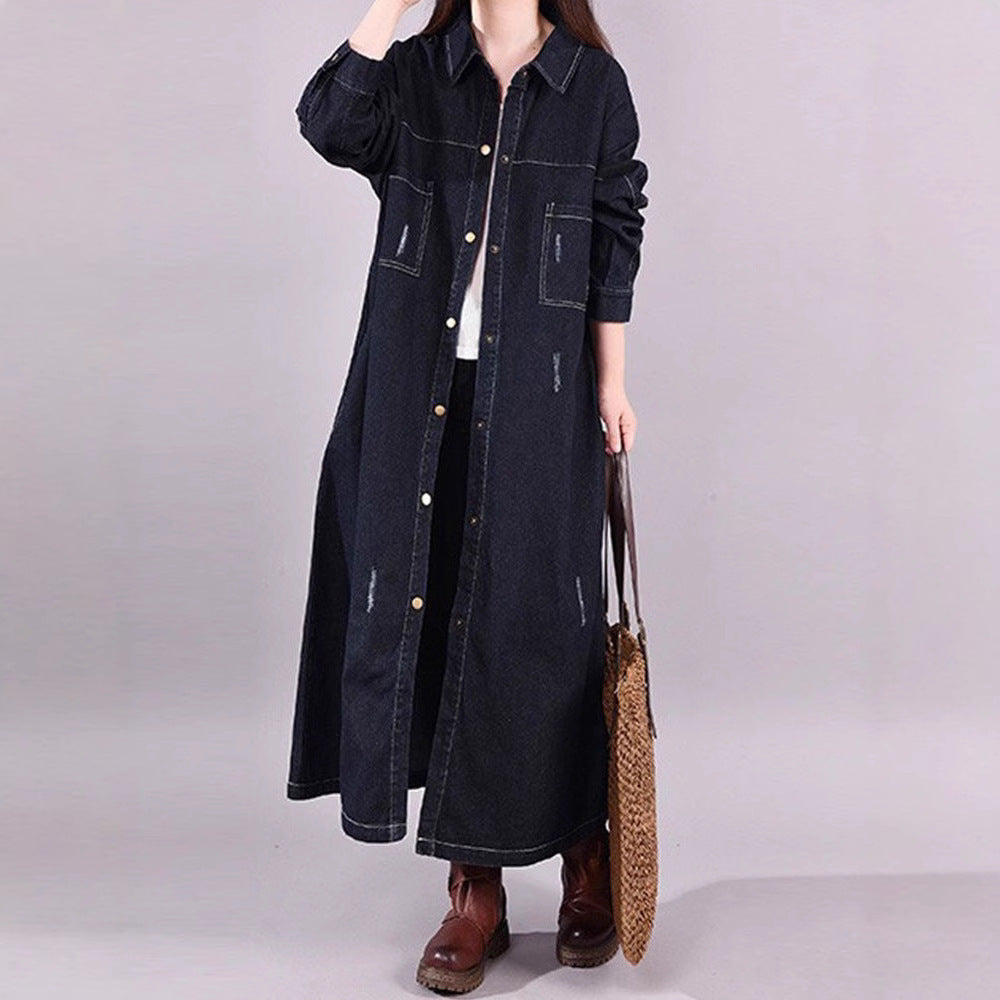Soulmate Loose Denim Trench Coat - Retro Distressed Jacket for Lovers & Friends | same ANTHEM