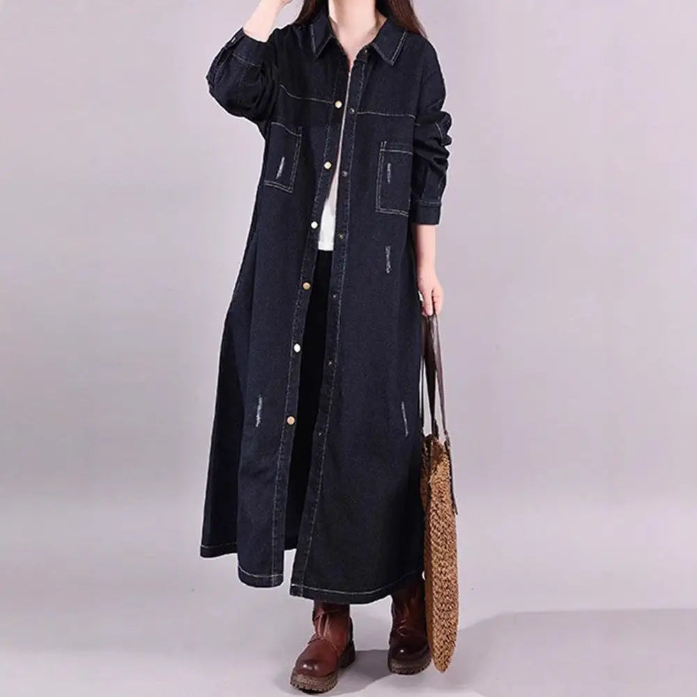 Soulmate Loose Denim Trench Coat - Retro Distressed Jacket for Lovers & Friends | same ANTHEM