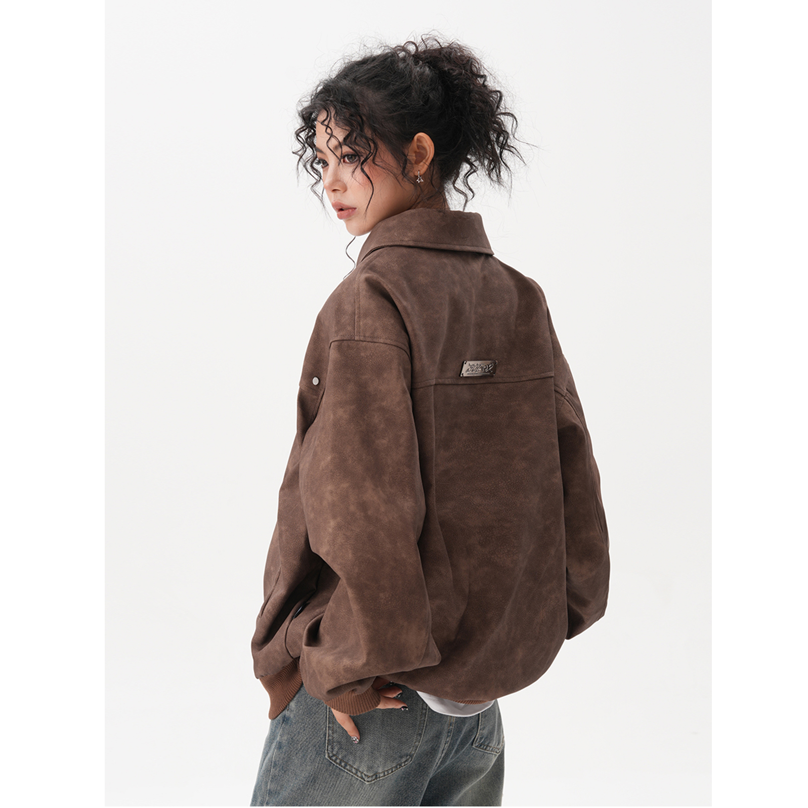 Soulmate Retro Brown Couple Coat - Loose Maillard Jacket for Lovers Friends & Twin Flames