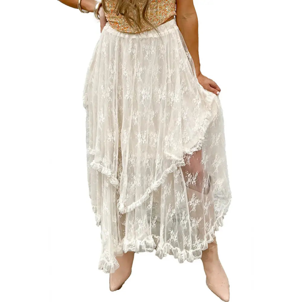 Soulmate Skirt | Irregular Hem Mesh Long Skirt for Women - Dreamy & Romantic Fairy Skirt