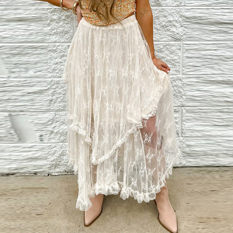 Soulmate Skirt | Irregular Hem Mesh Long Skirt for Women - Dreamy & Romantic Fairy Skirt