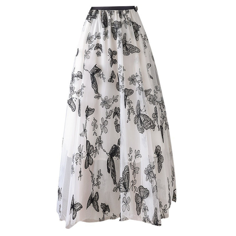 Soulmate Skirt - Romantic Embroidered Bow Lace Mesh Skirt for Lovers & Friends | Dreamy Midi Tutu Skirt - Skirt