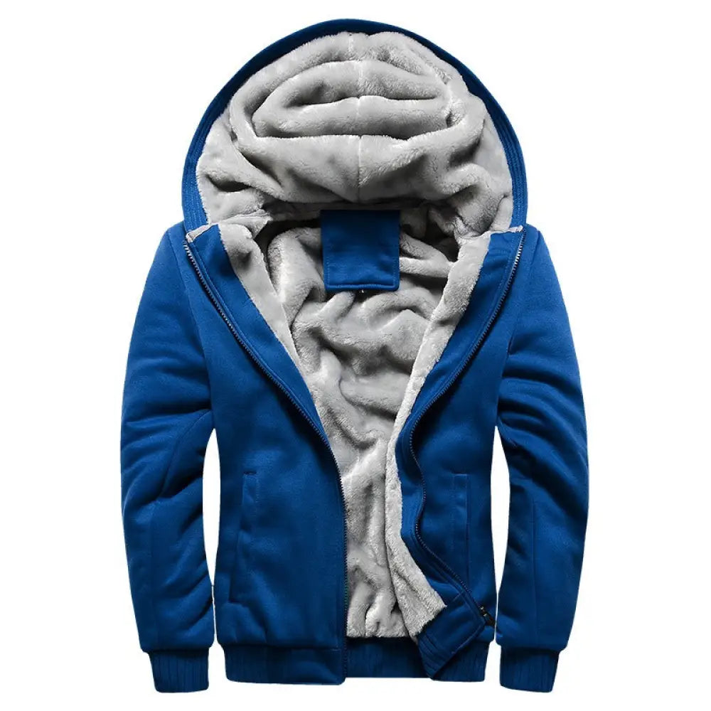 Soulmate Streetwear Men’s Velvet Hoodie – Korean Baseball Jacket same ANTHEM. - Blue / S
