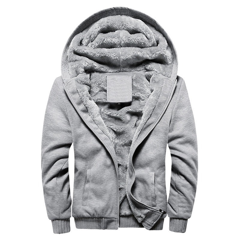 Soulmate Streetwear Men’s Velvet Hoodie – Korean Baseball Jacket same ANTHEM. - Grey / S