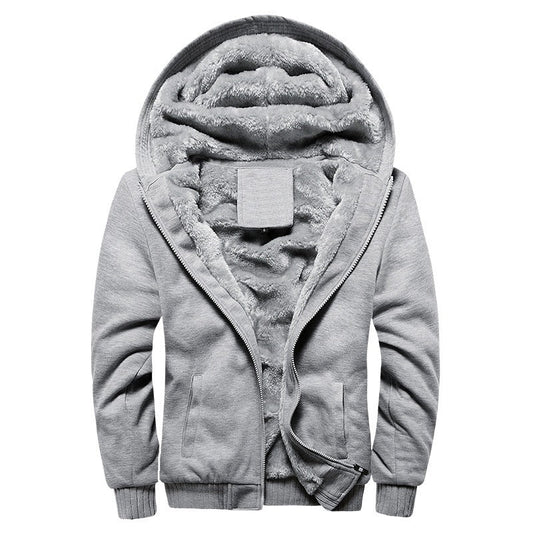 Soulmate Streetwear Men’s Velvet Hoodie – Korean Baseball Jacket same ANTHEM. - Grey / S