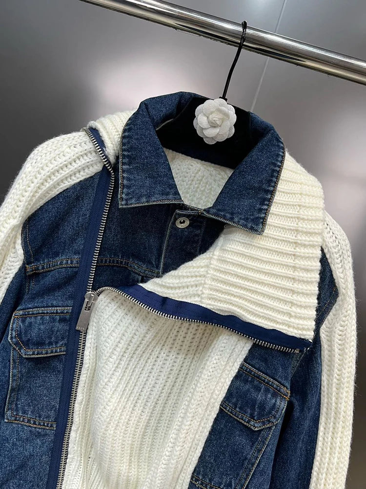 Spliced Denim Knit Cardigan Coat – same ANTHEM | Soulmate Streetwear