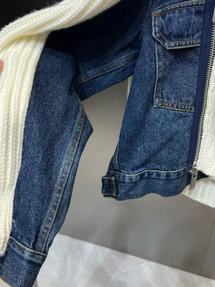 Spliced Denim Knit Cardigan Coat – same ANTHEM | Soulmate Streetwear