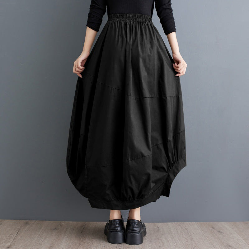 Splicing High Waisted Lantern Skirt | Loose Irregular Flower Bud Half Skirt | same ANTHEM