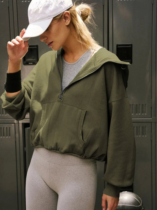 Sports Hoodie Jacket – Casual Chic Streetwear for Women | same ANTHEM - Matcha Green / XL