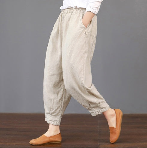 Spring Summer Casual Cotton Linen Pants – Chic & Loose | same ANTHEM - Pants