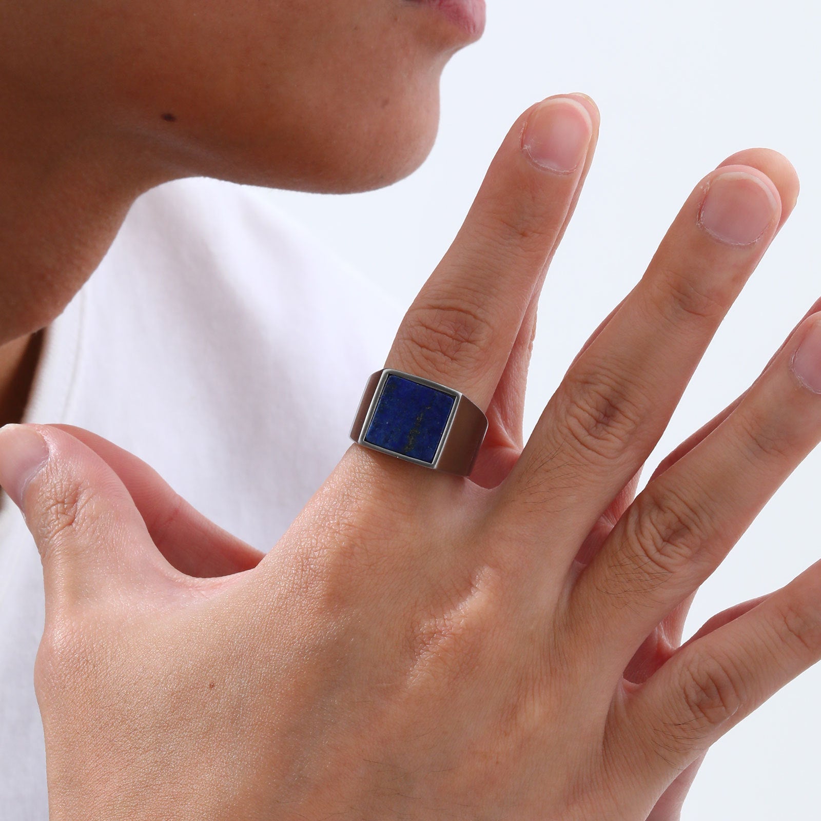 Square Seal Stainless Steel Ring – same ANTHEM. Statement Soulmate Jewelry for Men