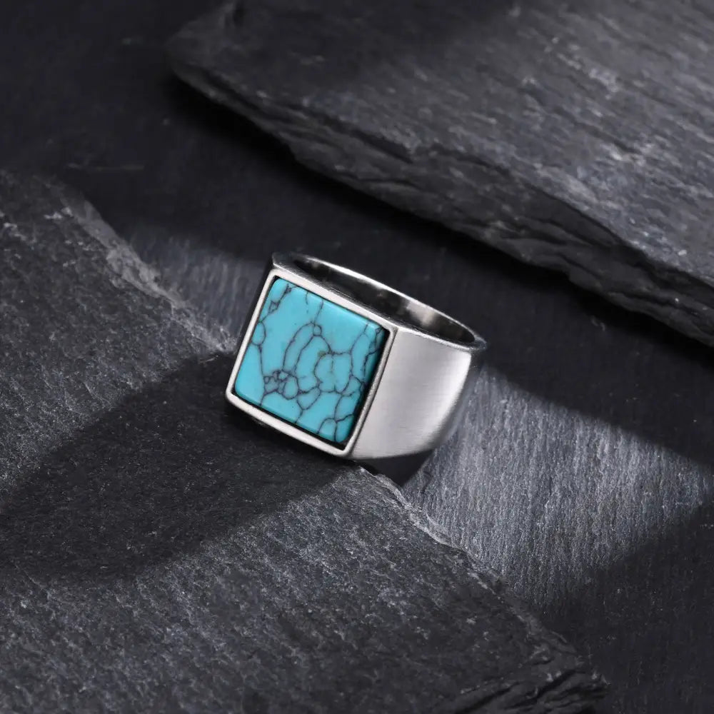 Square Seal Stainless Steel Ring – same ANTHEM. Statement Soulmate Jewelry for Men