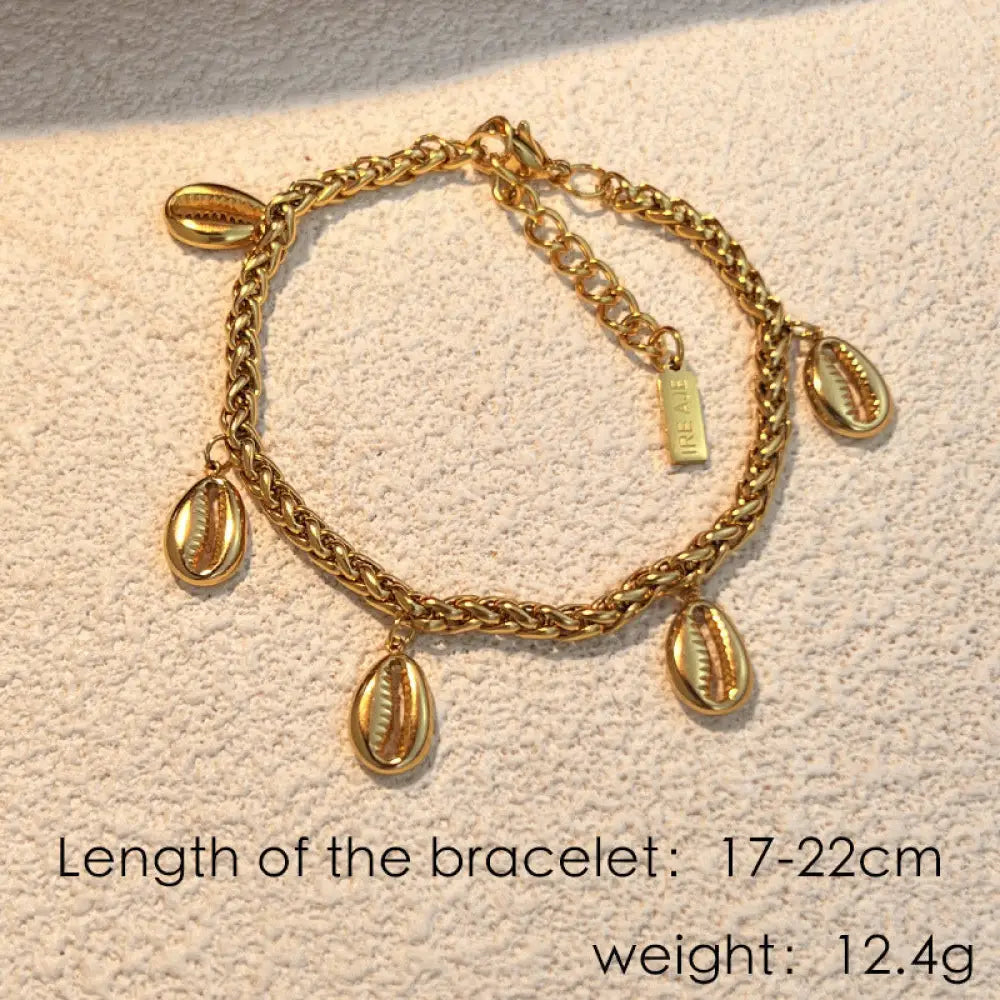 Stainless Steel Bracelet Gold Shell | Chic Boho Bracelet | same ANTHEM - SSYS085