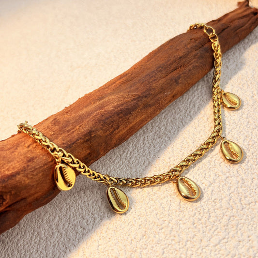 Stainless Steel Bracelet Gold Shell | Chic Boho Bracelet | same ANTHEM - SSYS085