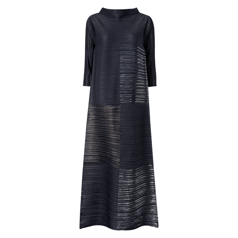 Stand Collar Gilded Loose Dress | same ANTHEM. - Black / One size