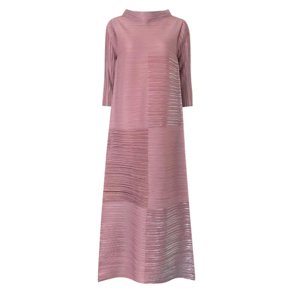 Stand Collar Gilded Loose Dress | same ANTHEM. - Pink / One size