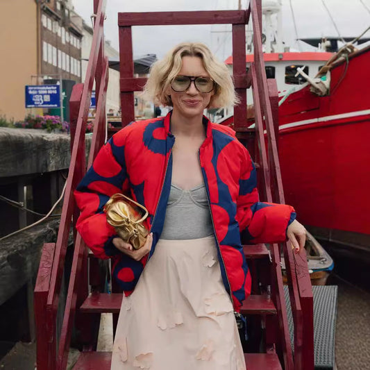 Standing Collar Pilot Jacket – Printed Cotton Chic | same ANTHEM