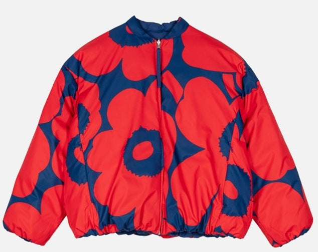 Standing Collar Pilot Jacket – Printed Cotton Chic | same ANTHEM - red / S