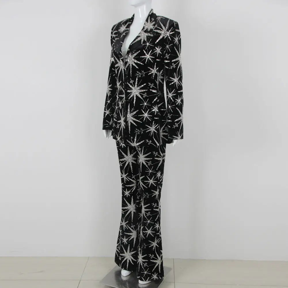 Fashion Women’s Suit Starfish Long Three-piece Suit - Bag