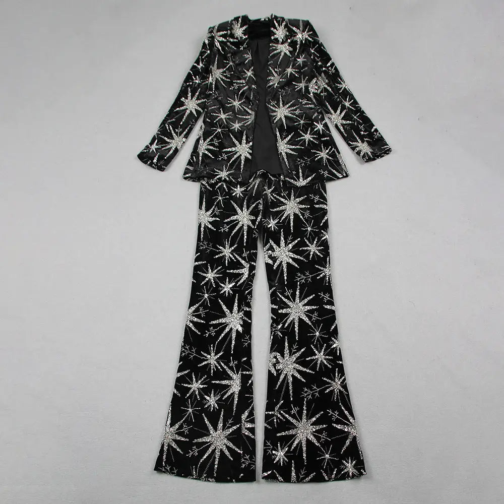 Fashion Women’s Suit Starfish Long Three-piece Suit - Bag