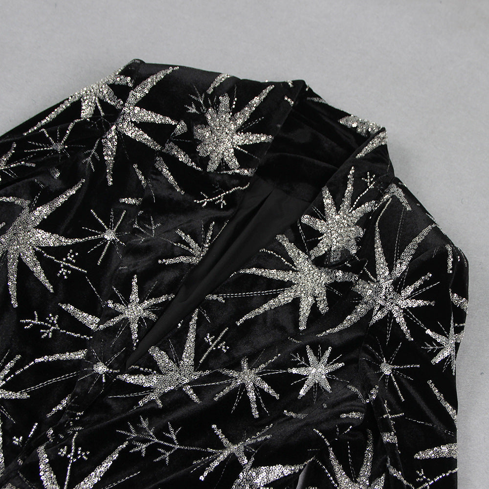 Fashion Women’s Suit Starfish Long Three-piece Suit - Bag