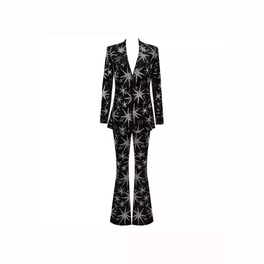 Fashion Women’s Suit Starfish Long Three-piece Suit - Bag