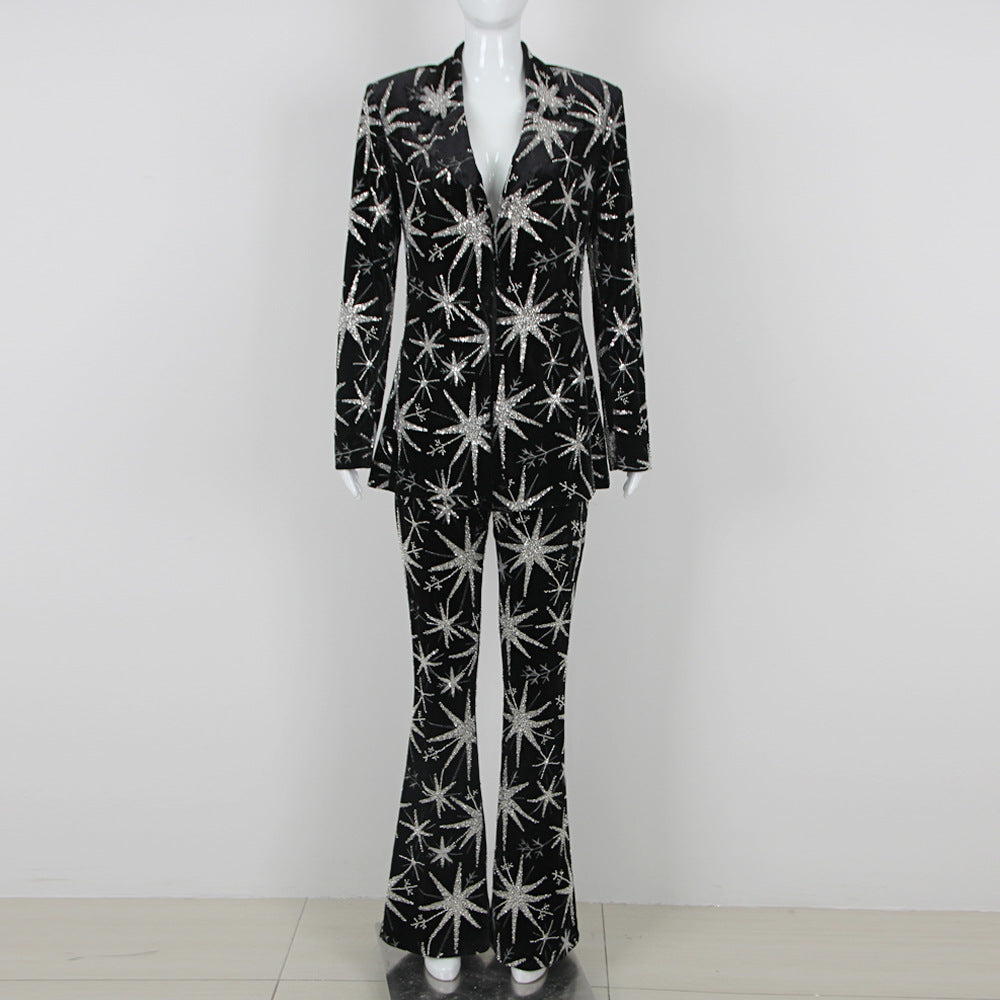 Fashion Women’s Suit Starfish Long Three-piece Suit - Black / L - Bag