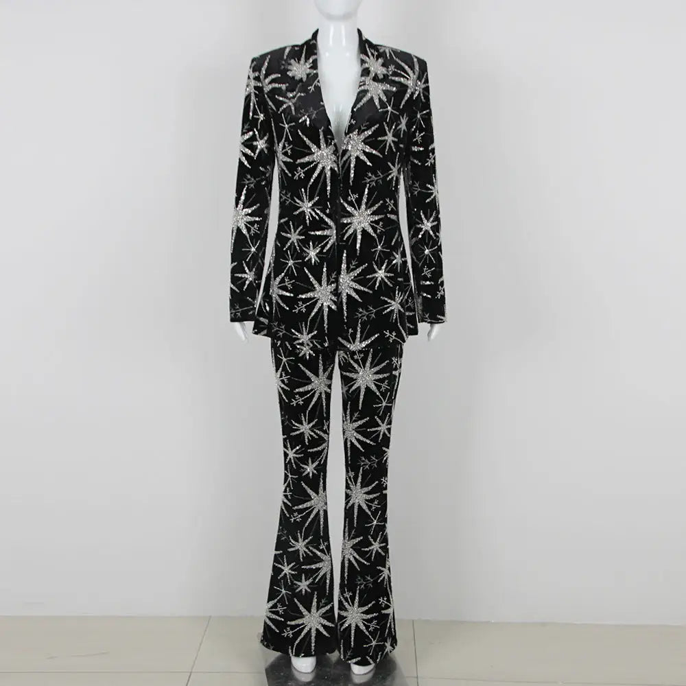 Fashion Women’s Suit Starfish Long Three-piece Suit - Black / L - Bag