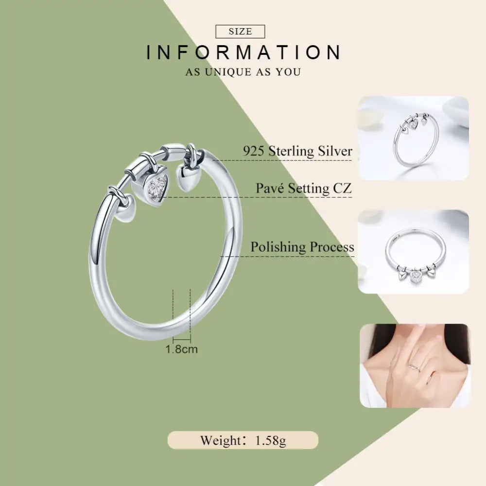 Sterling Silver Circon Heart Ring – Women’s Sparkling Jewellery | same ANTHEM