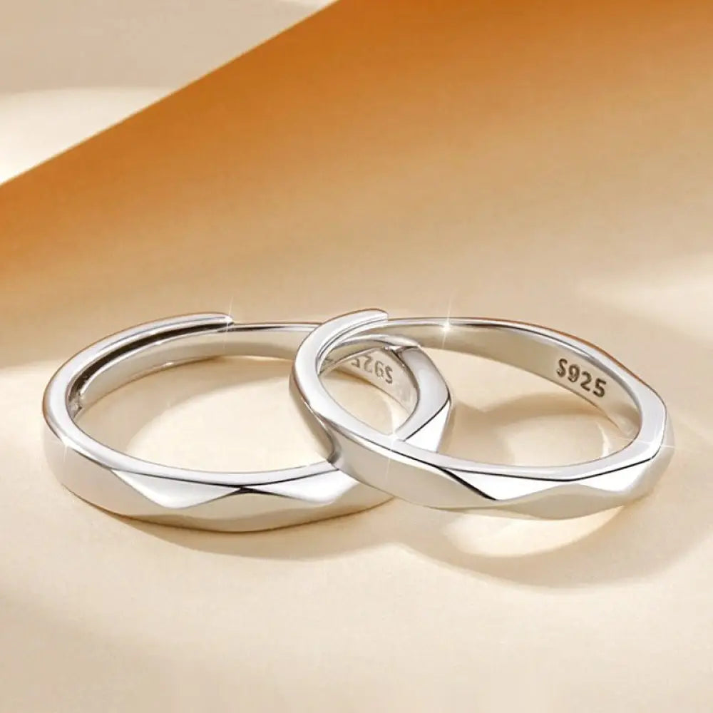Sterling Silver Couple Rings – Adjustable Dedication Rings for Soulmates | same ANTHEM.