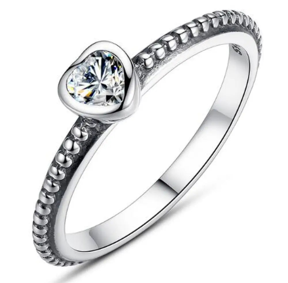 Sterling Silver Love Heart Ring – Women’s Romantic Jewellery | same ANTHEM - PA7107-6