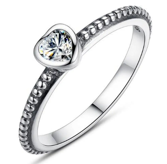 Sterling Silver Love Heart Ring – Women’s Romantic Jewellery | same ANTHEM - PA7107-6