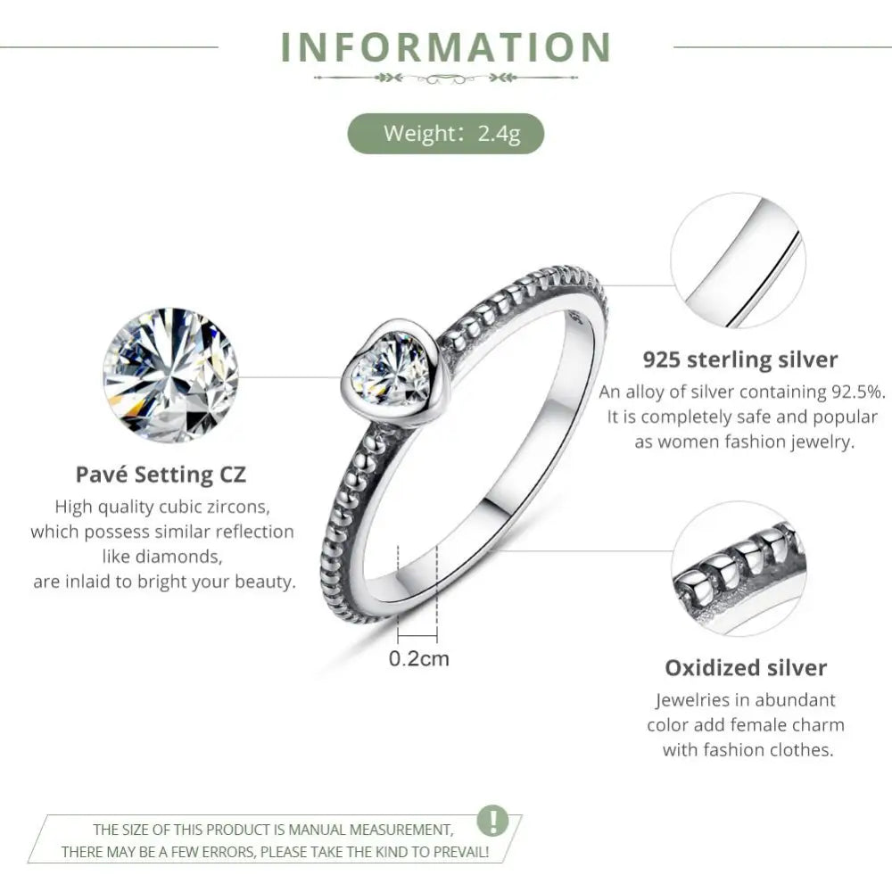 Sterling Silver Love Heart Ring – Women’s Romantic Jewellery | same ANTHEM - PA7107-6