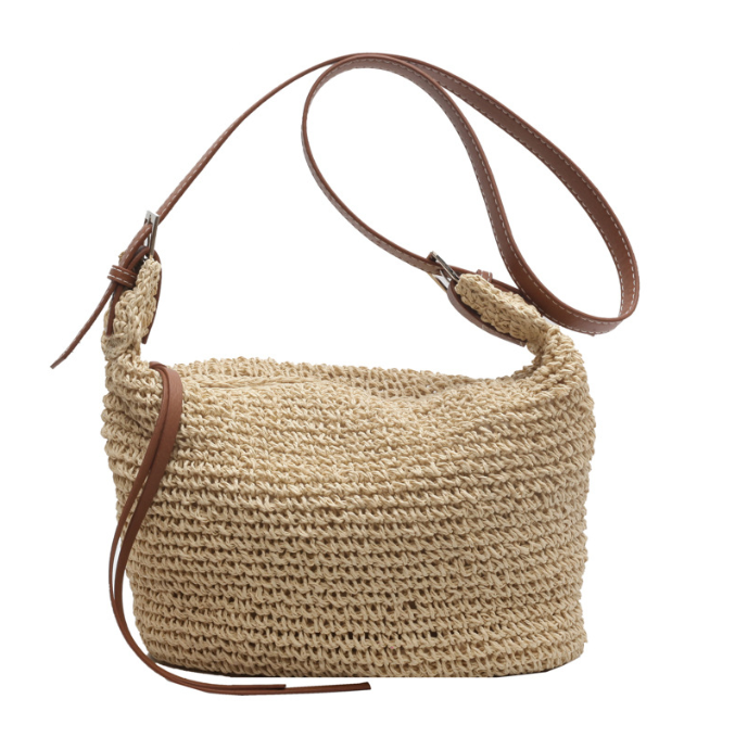 Straw Woven U-Shaped Bag | same ANTHEM. Soulmate Streetwear - Beige