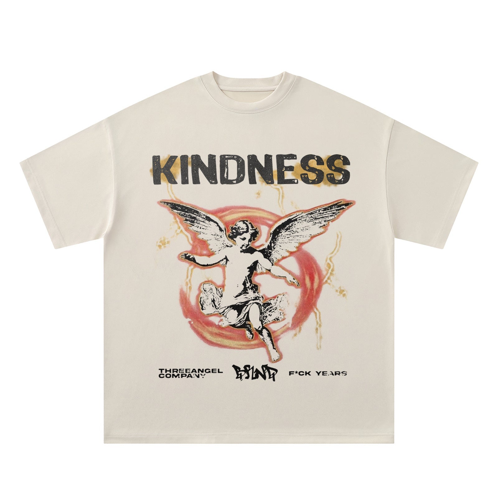 Street Style Angel Letter Print T-Shirt | Unisex Summer Top | same ANTHEM. - Apricot / S