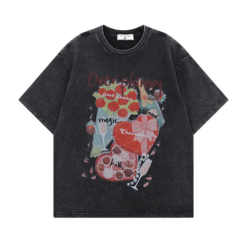 Streetwear Washed Cotton Unisex Tee | Loose Summer Top | same ANTHEM. - AS0520-Black / S
