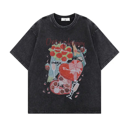 Streetwear Washed Cotton Unisex Tee | Loose Summer Top | same ANTHEM. - AS0520-Black / S