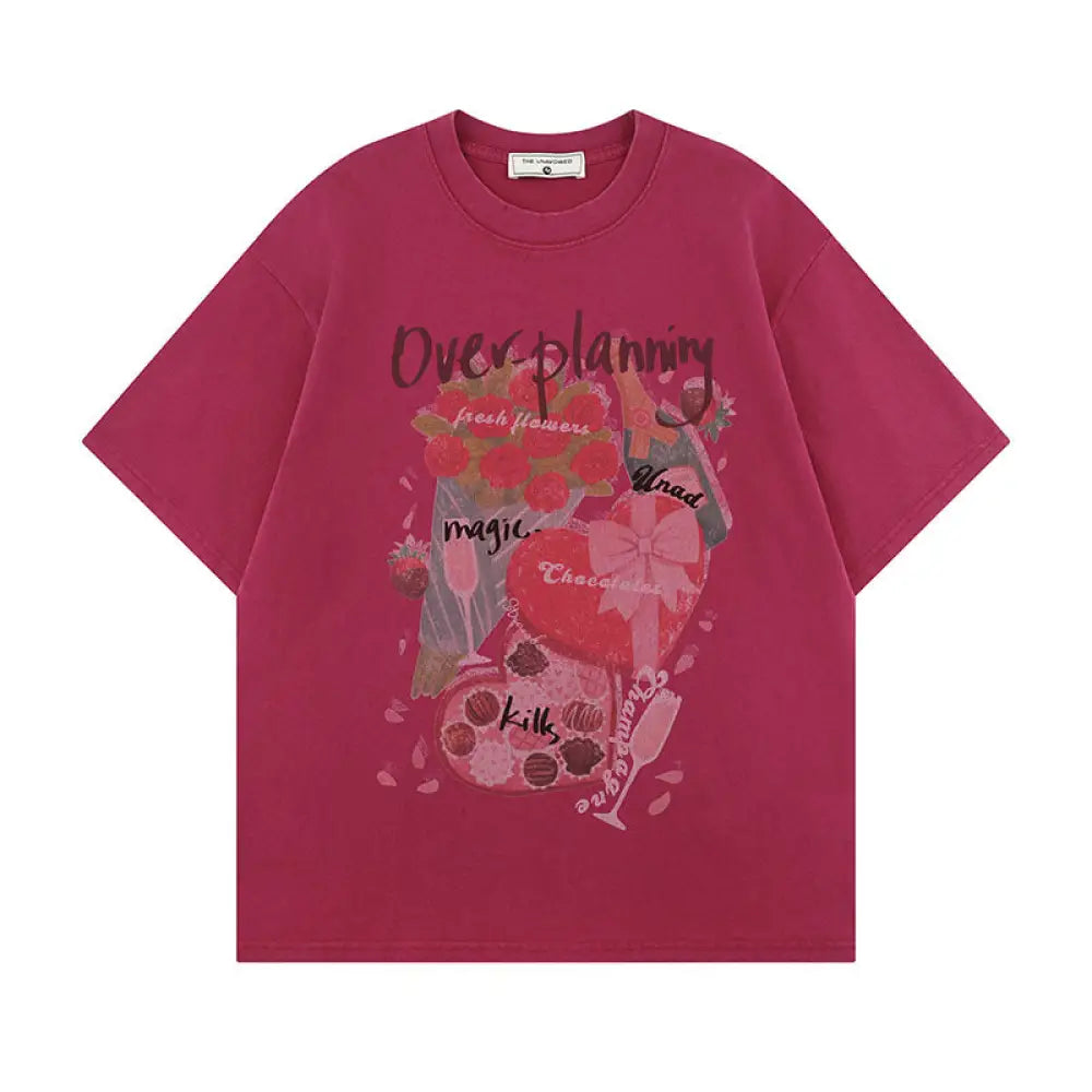 Streetwear Washed Cotton Unisex Tee | Loose Summer Top | same ANTHEM. - AS0520-Red / S