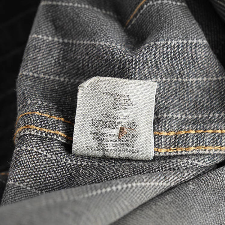 Striped Black & Gray Denim Shirt – Casual Cool Layer for Every Day | same ANTHEM - Shirt