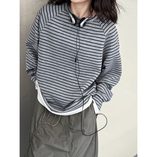 Striped Casual Sweatshirt – same ANTHEM | Dreamy Streetwear for Lovers & Soulmates