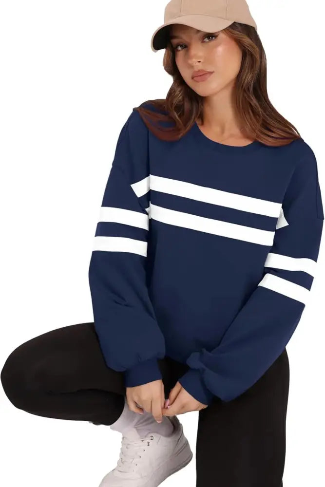 Striped Dropped Shoulder Sweatshirt – same ANTHEM | Dreamy Streetwear for Soulmates & Lovers