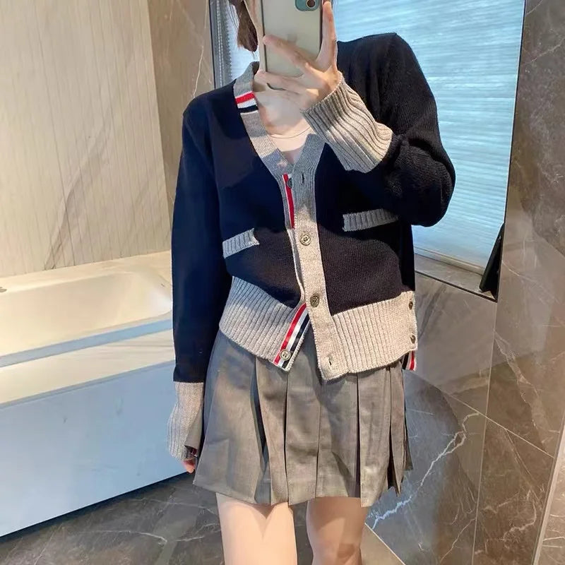 Striped Knit Cardigan – Korean French-Japanese Soulmate Streetwear | same ANTHEM.**