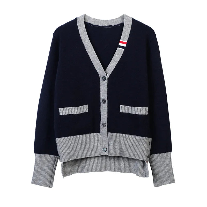 Striped Knit Cardigan – Korean French-Japanese Soulmate Streetwear | same ANTHEM.**