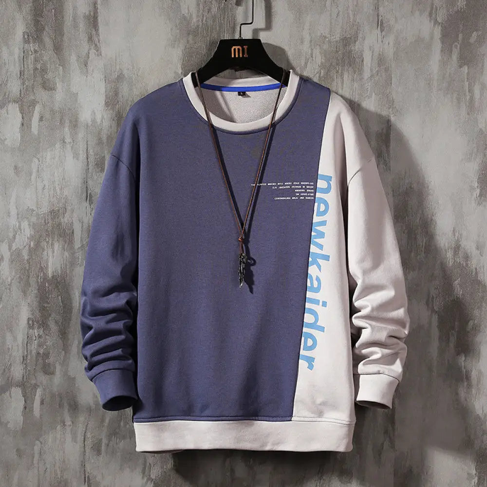 Student Loose Fashion Big Size Couple Blouse - Haze blue / 2XL