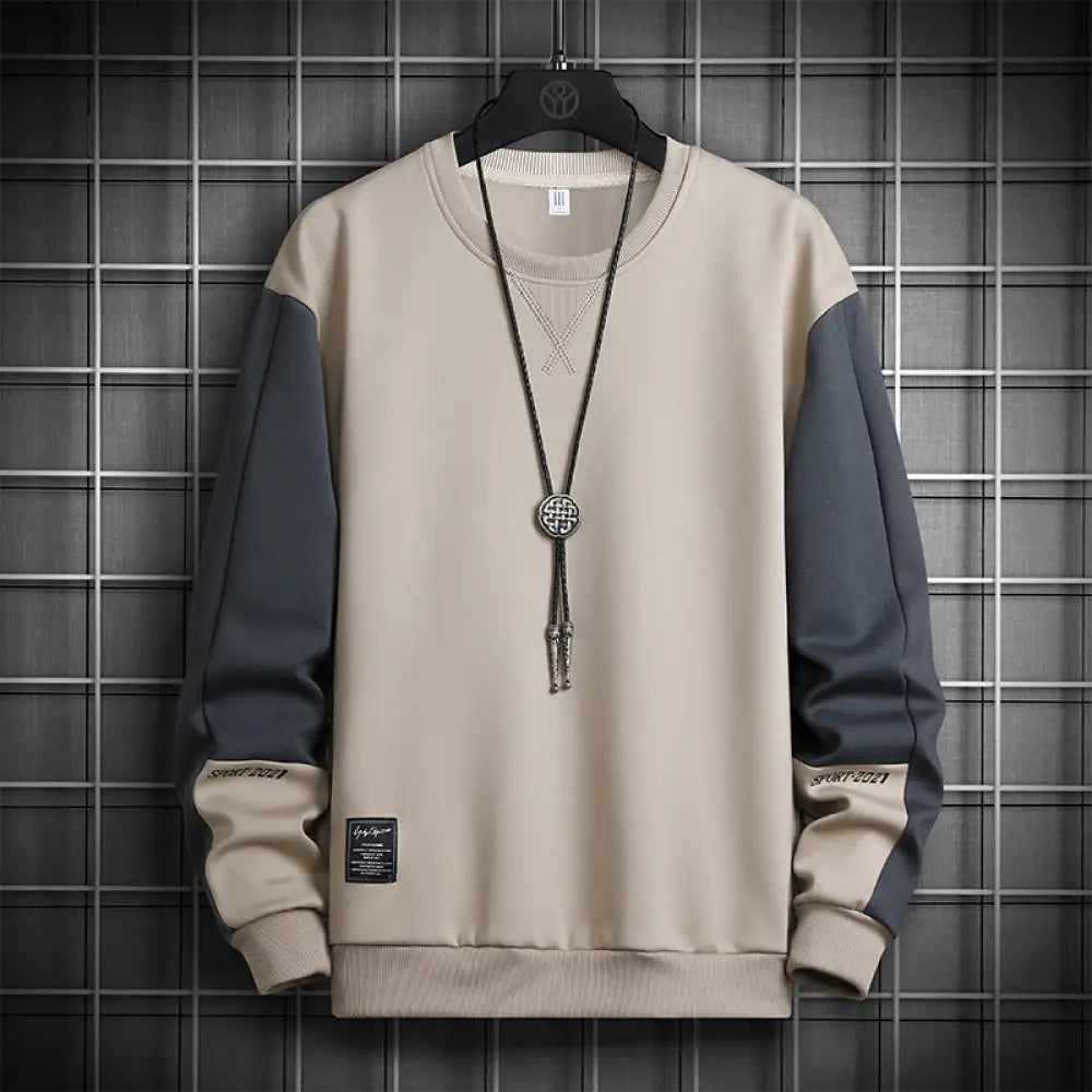 Student Loose Fashion Big Size Couple Blouse - Khaki / 2XL