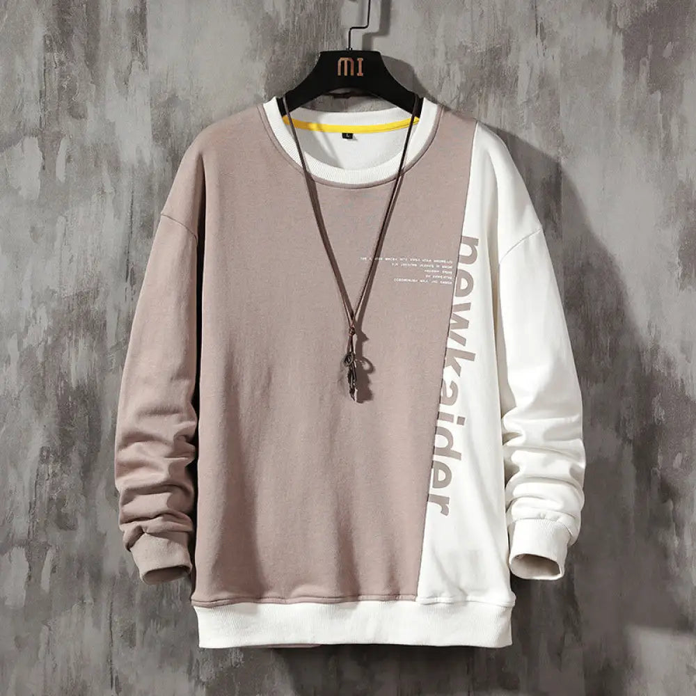 Student Loose Fashion Big Size Couple Blouse - Light Brown / 2XL