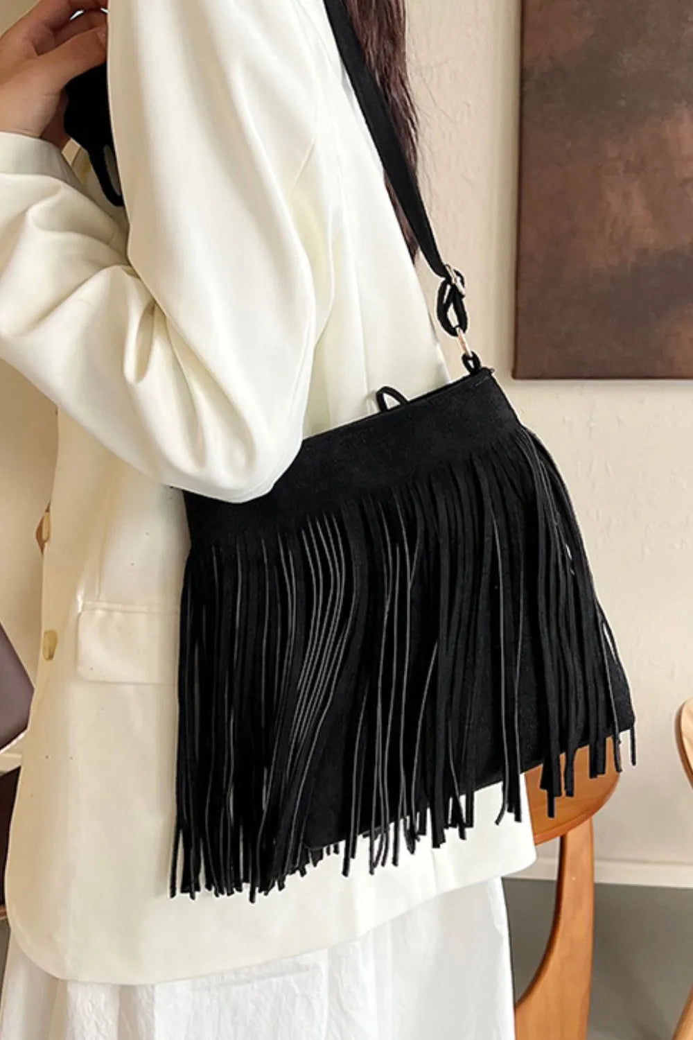 Suede Fringe Shoulder Bag – Soulmate Wear Accessory | same ANTHEM