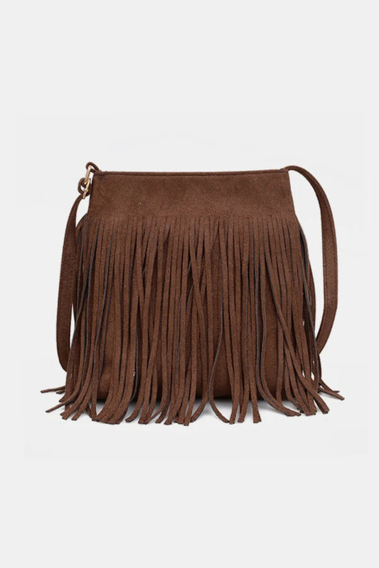 Suede Fringe Shoulder Bag – Soulmate Wear Accessory | same ANTHEM - Brown / One Size