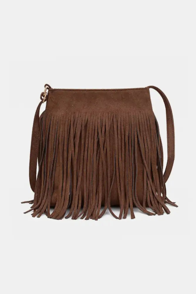 Suede Fringe Shoulder Bag – Soulmate Wear Accessory | same ANTHEM - Brown / One Size